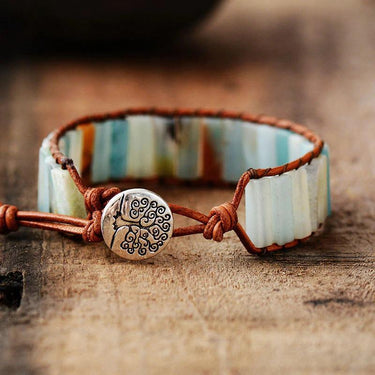 Amazonite Stone Tree Of Life Bracelet-Your Soul Place